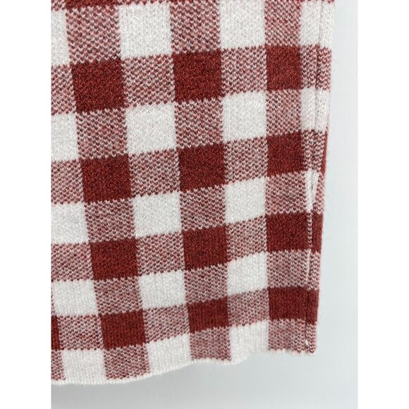 English Factory Red & White Gingham Checkered Knit Skirt Small New - Picture 4 of 6
